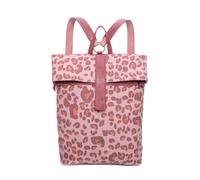 Fritzi Izzy03 Canvas Leo Brick Rucksack Mochila Mujer en Algodón con Correas Regulables Vegan Estampado Leopardo para Ciudad Universidad 40 x 30,5 x 18 cm Rosa