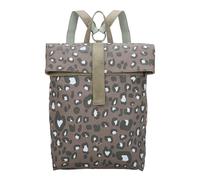 Fritzi Izzy03 Canvas Leo Jungle Rucksack Mochila Mujer en Algodón con Correas Regulables Vegan Estampado Leopardo para Ciudad Universidad 40 x 30,5 x 18 cm Verde