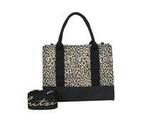 Fritzi Izzy09 Limited Cheetah Camel Bolso Bandolera Mujer de Lona Bolso Cruzado Bolso de Hombro Bolso Pequeño con Cremallera Estampado Leopardo Animal Print para Uso Diario Viajes Ocio 5 L Beige