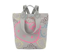 Fritzi JU Hello Kitty Limited Outline Sky Pale Cat mochila mujer backpack bolso de hombro mochila casual bolso diario trabajo oficina universidad cierre cremallera nylon 34 x 50 x 18.5 cm, Gris