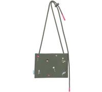 Fritzi ME Limited Embro Bloom Bolso Bandolera Mujer Porta Móvil de Nailon Bolso Cruzado Ligero con Cremallera y Correa Ajustable Bordado Floral para Uso Diario Viajes Ocio 1 L - Beige, Verde