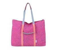 Fritzi My Shopper Leo Berry bolso mujer nylon vegano bolso shopper grande bolso hombro estampado leopardo ultraligero cierre cremallera festival ciudad viaje ocio 31 x 42,5 x 22,5 cm, Rosa