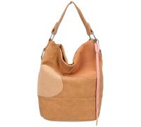 Fritzi Olga Limited Happy Flocked Bolso Hobo al Hombro de Ecopiel Mujer Hobo Bag para Festivales y Ciudad Vegano con Detalles Flocked Aterciopelados 37 x 27 x 17 cm - Marrón, Rosa, Verde, Beige