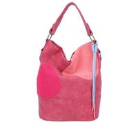 Fritzi Olga Limited Happy Flocked Bolso Hobo al Hombro de Ecopiel Mujer Hobo Bag para Festivales y Ciudad Vegano con Detalles Flocked Aterciopelados 37 x 27 x 17 cm - Marrón, Rosa, Verde, Beige