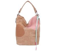 Fritzi Olga Limited Happy Flocked Vintage Soft Vintage Bolso Hobo al Hombro de Ecopiel Mujer Hobo Bag para Festivales y Ciudad Vegano con Detalles Flocked 37 x 27 x 17 cm, Beige Delicado