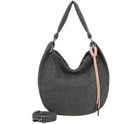 Fritzi Sue01 Suede Jacky Soft Espresso Bolso Hobo al Hombro de Ecopiel Mujer Hobo Bag para Festivales y Ciudad Vegana Efecto Ante con Colgante de Cordón 31 x 29 x 12 cm, Marrón Espresso