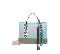 Fritzi Tote Bag Limited Summer Zebra Safari Canvas Mezcla Algodón Mujer Shopper Vegano Verano Ciudad Playa Bandolera Desmontable 14 x 39 x 29 cm, Turquesa