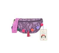 Fritzi x Frida Kahlo Bum Bag Limited Nature Folk Riñonera Mujer Bolso Cruzado Lona Cremallera Bolsillo Interior Correa Ajustable y Desmontable Casual Viajes Festival 12 x 29 x 9 cm, Morado