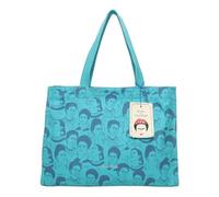 Fritzi x Frida Kahlo Easy 01 Canvas Limited Shopper Frida Heads bolso shopper mujer bolso de hombro lona estampado Frida Kahlo cierre de cremallera compras uso diario viajes 34 x 46,5 x 23 cm Lila