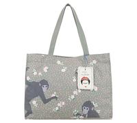 Fritzi x Frida Kahlo Easy 01 Canvas Limited Shopper Jungle bolso shopper mujer bolso de hombro lona estampado Frida Kahlo cierre de cremallera compras uso diario viajes 34 x 46,5 x 23 cm Azul