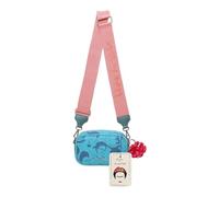 Fritzi x Frida Kahlo Easy Go Canvas Crossbody Bag Frida Heads bolso bandolera mujer mini bolso casual bolso ciudad bolso diario festival bolso moderno cremallera canvas 12 x 19.5 x 7.5 cm, Azul