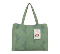 Fritzi x Frida Kahlo Easy01 Kolibri Canvas Green bolso shopper mujer canvas bolso hombro bolso oficina ciudad uso diario cierre cremallera asas resistentes 34 x 46.5 x 23 cm, Verde