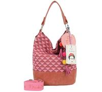 Fritzi x Frida Kahlo Izzy07 Limited Canvas Hobo Bag bolso hobo mujer bolso hombro bolso diario trabajo universidad cierre magnético canvas 37 x 27 x 17 cm - Turquesa, Rosa, Lila, Beige, Verde