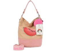 Fritzi x Frida Kahlo Izzy07 Limited Canvas Hobo Bag bolso hobo mujer bolso hombro bolso diario trabajo universidad cierre magnético canvas 37 x 27 x 17 cm - Turquesa, Rosa, Lila, Beige, Verde