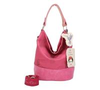 Fritzi x Frida Kahlo Izzy07 Limited Kolibri bolso hobo mujer canvas bolso hombro bolso ciudad bolso viaje bolso diario cierre magnético asas resistentes 37 x 27 x 17 cm - Pink, Naranja, Verde