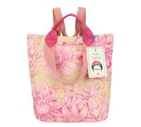Fritzi x Frida Kahlo Ju Limited Bloom Sunny Mochila Mujer Lona Mochila Casual Cremallera Bolsillo Interior Correas Ajustables Asa Corta Viajes Ocio 28,5 x 35,5 x 11,5 cm, Amarillo Rosa