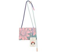 Fritzi x Frida Kahlo ME Limited Bloom Green Bolso Cruzado Mujer Bandolera Lona Algodón Cremallera Bolsillo Interior Correa Ajustable Uso Diario Viajes Ocio 17,5 x 24 x 1 cm, Verde Rosa