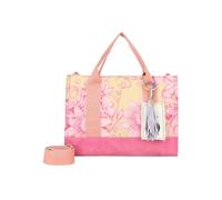 Fritzi x Frida Kahlo Tote Bag Limited Bloom Sunny Bolso Tote Mujer Bolso Hombro Lona Algodón Cremallera Bolsillo Interior Correa Hombro Uso Diario Viajes Ocio 29,5 x 40 x 14 cm, Amarillo Rosa