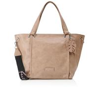 Fritzi02 Eco Mud polipiel bolso mujer shopper bolso hombro grande ocio uso diario ciudad cierre cremallera compartimentos interiores correa ajustable ligera moderna 33.5 x 54 x 12.5 cm, Marrón