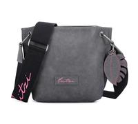 Fritzi03 Eco Anthrazit Crossbody bolso bandolera mujer bolso mano bolso diario trabajo universidad bolso ciudad cremallera piel sintética sostenible 22.5 x 20.5 x 8.5 cm, Antracita
