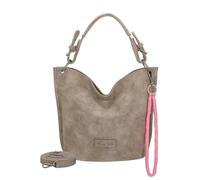 Fritzi31N Vintage Old Wood Hobo Bolso Hobo al Hombro de Ecopiel Mujer Vegano con Colgante Desmontable Finitura Vintage Lavada para Festivales y Ciudad 28 x 26 x 13 cm, Marrón Cálido