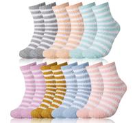 FRIUSATE 7 pares de calcetines esponjosos para mujer, calcetines de cama gruesos y mullidos para mujeres y niñas, calcetines térmicos suaves de invierno para mujer, calcetines de pantuflas para mujer