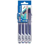 PILOT FriXion Fineliner - Set evolutivo de 4 piezas, negro, azul, rojo, verde y punta fina
