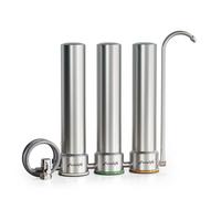 Frizzlife TS99-S Countertop Sistema de filtración de agua, 9 etapas de filtración de agua de acero inoxidable, elementos certificados NSF de 0,5 micras reduce el 99,99% de plomo, cloro, metales