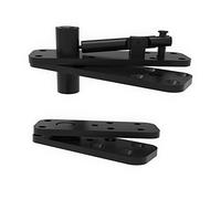 FRMSAET Sistema de bisagras pivotantes para puertas ocultas Rotación de 360 grados Bisagras invisibles de madera para puertas instaladas en el eje. (Grande, negro)