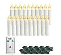 Froadp 10 piezas Mini velas de árbol de Navidad inalámbricas con temporizador, mando a distancia y clips Blanco cálido Juego de velas LED para árbol de Navidad Regulables Decoración para Navidad