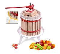 Froadp 12L Prensador de Fruta Manual en Madera de Roble Incluye Paño de Prensa y Placa de Presión Prensas en Madera Casera de Jugo Exprimidor Pequeño y Portátil para Frutas Baya Manzanas Vino