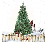 Froadp 180cm Árbol de Navidad Artificial con Soporte Estable y 500 Ramas de Simulación Tradicional para Navidad Decoración de Fiesta de Manualidades(PVC con Efecto Nieve)