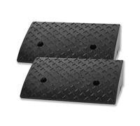 Froadp 2 piezas de rampas de bordillo, goma, rampa para umbrales de puerta, rampa portátil para subir a vehículos, rampa de bordillo ascendente, alfombrilla de umbral de puerta para silla de ruedas