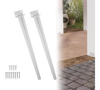 Froadp 2 soportes para postes de madera, con punta de 50 cm de largo, para ancla, pérgolas, vallas de madera, proyectos de jardín, color plateado