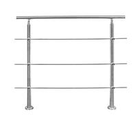 Froadp 200cm Pasamanos de Acero Inoxidable con 2 Postes Juego de Barandilla de Seguridad para Interiores y Exteriores Parapeto Balaustradas para Escaleras para Balcón Patio (3 Travesaños)