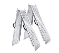 Froadp 2X Plegable Rampas de Carga Antideslizante Galvanizado Rampa Antideslizante y Perforada Estabilidad Escaleras para Vehículos Moto Carga Máxima 400KG por par(180x22.5x4.5cm)