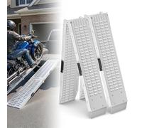 Froadp 2X Plegable Rampas de Carga Antideslizante Galvanizado Rampa Antideslizante y Perforada Estabilidad Escaleras para Vehículos Moto Carga Máxima 400KG por par(180x22.5x4.5cm)