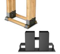 Froadp 4x Ayudas para Apilar Leña de Chimenea Refugio Soporte de Metal Almacenamiento Moldeado por Inyección Cuna Estable Cuadrada Marco Estructura para Cestas de Madera Exteriores o Interiores