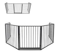 Froadp 5 piezas Valla Plegable Para Niños Valla de Seguridad Metálica Jaula de Rejilla con Puerta para Chimeneas Cachorros Animales Pequeños Roedores(60x80cm)