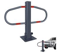 Froadp 73x51cm Barreras de Estacionamiento Plegables Poste de Bloqueo Barrera de Acero Móvil con llave y Tiras Reflectantes Juego de Bolardo de Aparcamiento para Parking Garaje (1 pieza)