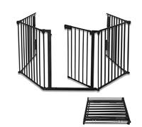 Froadp 75x60cm Parrilla Protectora para Chimenea Barrera con Puerta 5pcs Corral Plegable para Cachorros Valla para Niños 300cm Barreras Metálica Protección de Seguridad para Puertas y Escaleras
