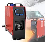 Froadp 8KW Calentador de Estacionamiento Diesel 12V Calentador de Aire Vertical con LCD Remoto e Interruptor y Tanque de 5L Sistemas de Calefacción Combustible para Autocaravana Camión (Rojo)