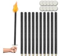 Froadp Antorchas de cera de 72 cm, larga duración de combustión, 100 min, bengalas con mango extralargo y protección de las manos, juego de antorchas y linternas para jardín, exteriores, senderismo