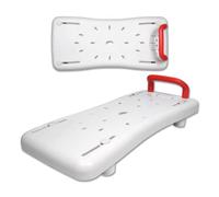 Froadp Asiento Tabla Bañera de Baño para Sentarse Asiento de Baño 41-63cm Distancia Ajustable Asiento para Sentarse en la Bañera para Adultos Mayores Mujeres Embarazadas (70x31x5cm, con Asa Roja)