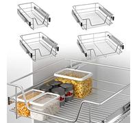 Froadp Cajón telescópico de cocina gabinete tirador estante dormitorio armarios cesta extensión completa extraíble cajón deslizante (50cm, 4 unidades/conjunto
