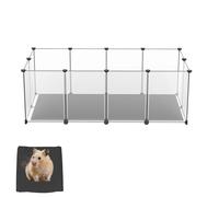 Froadp Cercado exterior de polipropileno con placas de suelo y alfombrilla antideslizante, sistema de 12 piezas, 125 × 63 × 42 cm, recinto para animales pequeños para gatos, perros y roedores, conejos
