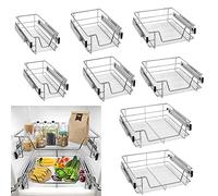 Froadp Estante de Cocina Cajón Telescópico Cestas de Almacenamiento con Tiradores Soportes Extraíble Organizadores de Cajones para 30cm Gabinetes Dormitorio Despensa (Ancho Actual 27cm, 2 Piezas)