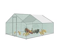 Froadp Gallinero Exterior Grande Jaula Gallineros de Metálica Cercado Exteriores con PE Techo de Protección Solar y Candado Jaulas para Gallinas Animales Conejos Pequeños Aves (3x4x2m, 12㎡)