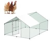 Froadp Gallinero Pajarera Exterior Recinto para Gallinas Camperas con Cubierta de Protección Solar de PE Jaula para Gallinas con Estructura de Acero Galvanizado para Conejos Avicultura (3x4x2m)