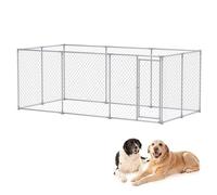 Froadp Jaula para perros para exteriores con puerta con cerradura, 400 x 200 x 150 cm, de tejido Oxford 420D y acero galvanizado, resistente a los rayos UV y al agua, parque para perros